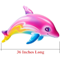 Miniatyrbillede 2 af 5: Pink Rainbow Farve Oppustelig Delfin Pool Legetøj (2 Sæt) Strand Pool Vand Tema Dekoration Fødselsdagsfest Dekoration