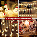 Miniatyrbild 4 av 6: Julslingor, vattentät batteridriven LED-julbelysning för julgransdekorationer inomhus och utomhus, julprydnader