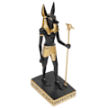 Miniatyrbillede 2 af 4: Gammel Egyptisk Gud Anubis med Retfærdighedens Vægt Statue Guder af De Døde og Efterlivet Vejer Hjertet Mod Strudsfjer Figur