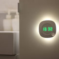 Miniatyrbild 1 av 7: LED PIR Rörelsesensor Väggklocka Lampa 360 graders USB Modern Design Digital Watch Time Inomhus Kök Badrum Studs Nattljus