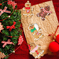 Miniatyrbild 6 av 6: 12-pack Pepparkakor Man-prydnader för julgransdekorationer, 3 tum långa Gingerman hängande berlocker Julgransprydnad semesterdekorationer