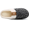 Pikkukuva 4 / 5: Miesten Tohvelit Memory Foam Mukavat Pehmeät Pehmovuoratut Slip On Sisä- ja Ulkokäyttöön, Kotiin (Musta ja Valkoinen, 9-10)