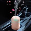 Bil diffuser luftfuktare aromaterapi eterisk olja diffuser USB kall dimma mini bärbar diffuser för bil hem kontor sovrum (rosa)