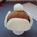 Miniatyrbilde 2 av 5: Småbarn Baby Jenter og Gutter Heklet Øreklaff Pilotluer Beanie Lue Vinter Varm Strikket Luer for Høst Vinter Brun