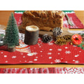 Miniatyrbillede 4 af 7: Juledug 33x183 cm Juletræ Snemand Bondehus Feriefest Kommode Skab Spisebord Juledug Dekoration