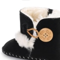 Miniatyrbild 5 av 6: Nyfödda baby Flickor Snö Vinterstövlar Toddler Mjuk sula Vinter Varm Spjälsäng Booties Skor (6-12 månader, svarta)