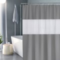 Miniatyrbilde 7 av 7: Dusjforheng 200x180cm Badeforheng Polyester og EVA Halvgjennomsiktig Vanntett Anti-mugg for Baderom - Grå