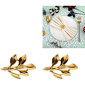 Miniatyrbild 4 av 6: Servettringar Blad Metall Servettknapp för jul Thanksgiving Fester Bröllopsprydnad Bordsdekoration Guld 6ST Servettringar
