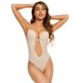 Miniatyrbillede 1 af 4: Dame Dyb V-udskæring Body Shaper Stropløs Rygløs Shapewear (L)