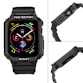 Miniatyrbillede 7 af 7: Passer til AppleWatch7 Udskiftelig Silikone Apple TPU Integreret Urrem (38mm, to-pak, blå + sort)