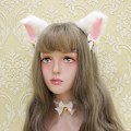 Miniatyrbilde 3 av 6: Katteøre Hårbøyle Kattehodebånd Kostyme Hårtilbehør for Kvinner Jenter Fest Halloween Bursdag Cosplay (Hvit+Rosa)