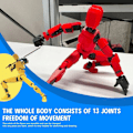 Miniatyrbild 5 av 7: T13 Action Figure, Titan 13 Action Figure, Robot Action Figure, 3D Printed Action[HK] orange+blue