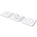 Miniatyrbillede 1 af 6: Opladningsstation til flere enheder - 3 i 1 Foldbar Magnetisk Trådløs Oplader Dock - Rejse Opladningsplade (hvid)
