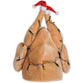 Miniatyrbillede 1 af 5: 1 Pakke Plys Lysende Julekalkunhat, Rød/Hvid/Tan, One Size