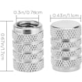 Miniatyrbillede 2 af 6: 8 stk. Dækventilhætter, Dækventilafdækning i aluminium med gummiring til biler, SUV'er, cykler, lastbiler, motorcykler (hvid)