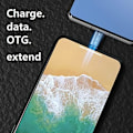 Miniatyrbild 4 av 5: USB C-adapter (4 delar), stöder laddning och dataöverföringsförlängning, genomströmning kan nå 10 Gbps, kompatibel med typ C-enheter som Huawei, S