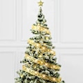 Miniatyrbilde 5 av 6: Gyldne julebånd fe lys, 10 meter, 100 LED lys, batteridrevne kobber fe lys, og bånd sløyfe lys for bryllup jul