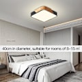 Miniatyrbillede 7 af 7: LED Loftlampe 24W med Fjernbetjening Justerbar Lysstyrke Moderne Ultratynd Firkantet Badeværelseslampe til Hjemmekontor, Sort 30