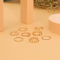 Miniatyrbild 5 av 5: 8 delar 14K guldpläterade Ladies Stacking Ringar Guld Silver Stacka