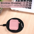 Miniatyrbillede 5 af 5: Airpods Etui Beskyttelsesetui Kompatibelt med AirPods 2 & 1, AirPods 2 & 1 Etui Silikoneetui [Synlig LED-indikator] [Understøtter Trådløs Opladning