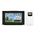 Miniatyrbild 1 av 5: Väderstation, 5” LED Bred Sensor Digital Termometer Hygrometer, Väderklocka Alarm, Trådlös Inomhus Utomhus Hygrometer Termometer med Snooze-funktion