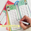 Miniatyrbild 1 av 7: Tabellkort 0-12 gånger, multiplikationstabell, verktyg för självtest i matematik, Montessoriträning, läroböcker