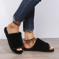 Miniatyrbillede 6 af 7: Herre Plysfutter med Åben Tå, Indendørs Hjemmesko Slip On (Medium 7-8)