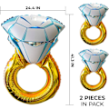 Miniatyrbillede 2 af 6: 2 stk. Guld Forlovelsesring Ballon - Kæmpe Ring Ballon Oppustelig Diamantring - Brude Shower Forlovelsesring Helium Luft Polyester Ballon Enkelt Gir