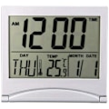 Miniatyrbild 3 av 5: Vikbar bärbar skrivbordsklocka Silver Digital LCD temperaturlarm
