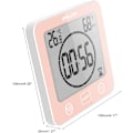 Miniatyrbild 2 av 6: Badrumsklocka, Vattentät Duschklocka med Touch Control, Digital LCD-larm, Hygrometertermometer, Nedräkningstimer, (röd)