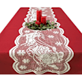 Miniatyrbillede 6 af 6: 72 tommer juledug - Blonde Santa Snowflake dug til julebordsdekorationer - Hvid juledug til vinterferie D