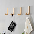 Miniatyrbild 3 av 5: Moderna väggkrokar i trä - [Set om 4] Enkel hatthylla - Förvaringsorganisation i skandinavisk stil - Lätt att installera - Vattentålig - Upp till 5 kg [Ma