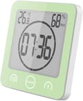 Badrumsklocka, Vattentät Duschklocka med Touchkontroll, LCD Digital Alarm, Hygrometer Termometer, Nedräkningstimer, (Grön)