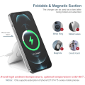 Miniatyrbillede 3 af 6: Opladningsstation til flere enheder - 3 i 1 Foldbar Magnetisk Trådløs Oplader Dock - Rejse Opladningsplade (hvid)