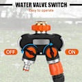 Miniatyrbillede 4 af 7: 2-vejs splitter: 3/4\" og 1/2\" Y med haneadapter, låsbar justerbar vandgennemstrømning, til havevanding, vask.