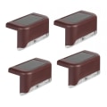Miniatyrbild 1 av 4: Solar Step Lights 4-pack, LED vattentät solar trappstaket ljus (brunt skal - vitt ljus)