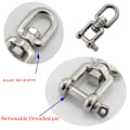Miniatyrbillede 5 af 5: Rustfrit stål 304 316 cirkel gaffel drejelig drejelig ring sjækel drejelig kæde drejelig ring - 4mm
