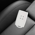 Miniatyrbillede 2 af 5: Bilnøgle Tilbehør Kompatibelt med Renault Smart Key 4-Knap (Kun Keyless Go) - Blød Silikone Skal med Nøglering Tip - Hvid