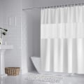 Miniatyrbillede 1 af 7: Bruseforhæng 200x180cm Badeforhæng Polyester og EVA Semi-Transparent Vandtæt Anti-skimmel til Badeværelse - Hvid