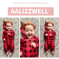 Miniatyrbild 3 av 3: Baby juloutfit, baby toddler pojkar flickor långärmad huva dragkedja Jumpsuit Julkläder (0-6 månader)