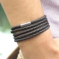 Miniatyrbillede 3 af 3: Retro Lang Læder Wrap Armbånd, Herrearmbånd