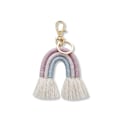 Miniatyrbild 1 av 5: Handvävd tofs Rainbow Key Chain Bag Charm Plånbok Handväska Hänge Dekorationer (lila + färg)