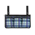 Utomhus rullstol sidopåse förvaringsväska Armstöd Pocket Organizer Telefonhållare， Blue Stripe Organizer
