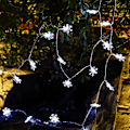 Miniatyrbillede 4 af 5: Solar Snowflake Lyskæde LED Jule Dekorativ Lampe Snefnug Stjernelys Lille Farverig Lampe 12m 100 Lys
