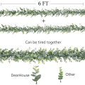 Miniatyrbild 2 av 7: Faux Eucalyptus Garland Plant, 2-pack konstgjorda vinstockar hängande Eucalyptusblad Grönska Girlander för bröllop Bakgrund Valvväggdekor, 6 fot/st UV