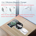 Miniatyrbild 2 av 6: Charging Station for  Multiple Devices - 3 in 1 Foldable Magnetic Wireless Charger Dock - Travel Charging Pad（vit）