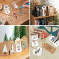Miniatyrbilde 2 av 5: 200 stk. Gavemerkelapper i brunt og hvitt kraftpapir, blanke rektangulære runde hjerteformede merkelapper, gavemerkelapper til bryllup, julebord, 20 m jutesnor