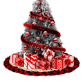 Miniatyrbild 3 av 5: Volang julgranskjol Rustik bondgårdsträdkjol för julfest inomhus utomhussemester (röd+svart)
