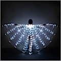 Miniatyrbild 1 av 6: LED magdans Isis Wings magdans självlysande ängladansvingar med teleskopstavar vuxen flexibla stavar vita