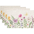Miniatyrbilde 1 av 5: Sommerdekorasjoner Blomstrete Bordbrikker 18x12 Tommer Sesongbasert Høytid Vårblomst Dekor Bondegård Innendørs Vintage Tema Samling Middagsselskap